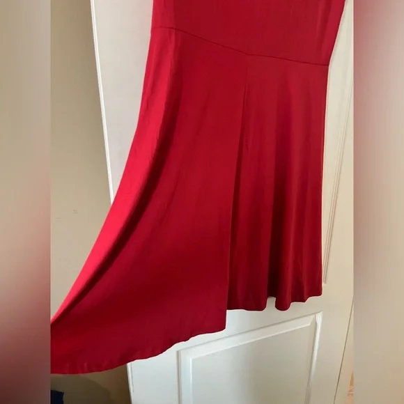 NEW! Haute Red Cotton Polyester Blend Mid Length Dress Women’s size 2X - Picture 4 of 15